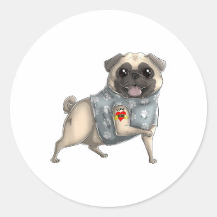 Pug I Kärlek Mamma Tattoo Hund tröja Funny Mors da Runt Klistermärke