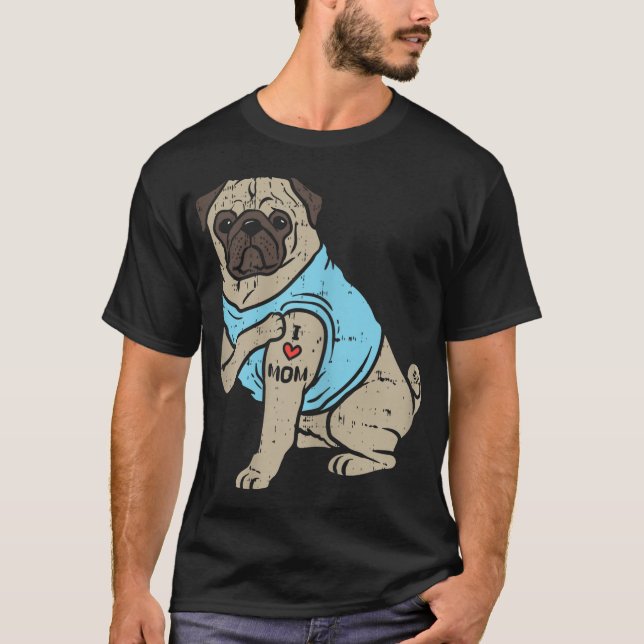 Pug I Mamma Cute Animal Pet Hund älskare Owner Wom T Shirt (Framsida)