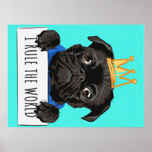 Pug I regerar världsgåvan, den vackra Pug Älskare- Poster