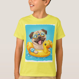 Pug in a Bassäng, av Natasha Us T Shirt