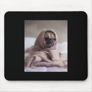 Pug in Blanket Cute Pug Hund älskare Gift Musmatta
