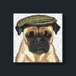 Pug in Flat Cap Canvastryck<br><div class="desc">Husdjur</div>