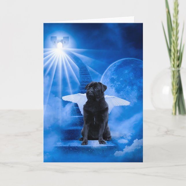 Pug in Heaven as Angel Sympathy Kort (Framsida)