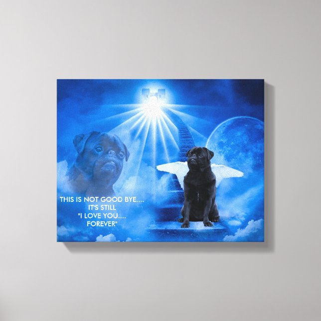 Pug in Heaven som Angel Sympathy Canvas (Framsida)