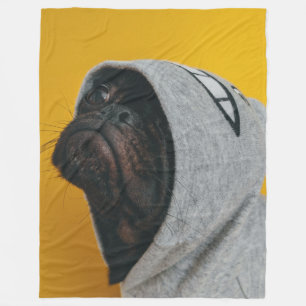 PUG in HOODIE Fleecefilt
