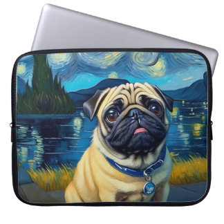 Pug in Starry Night Laptop Fodral