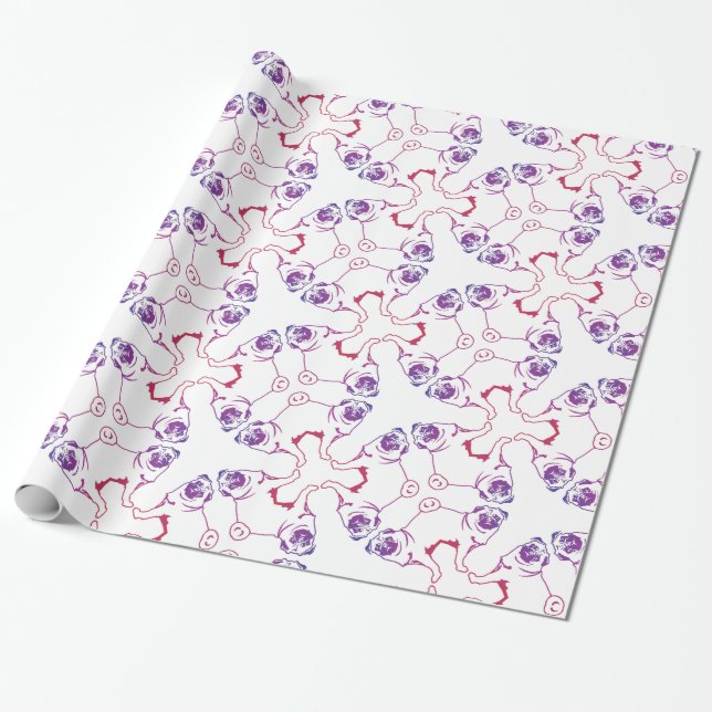 Pug-inpackningspapper Presentpapper (Utrullad)