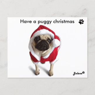 Pug Jolene kerstkaarten Helg Vykort