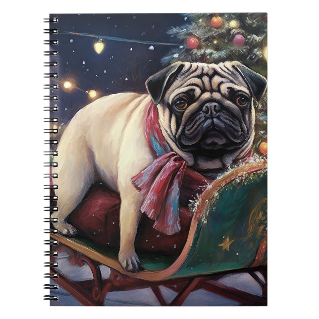 Pug Jul Festive Season Anteckningsbok (Framsidan)