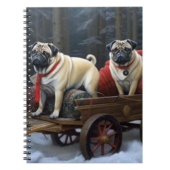 Pug Jul Festive Season Anteckningsbok (Framsidan)
