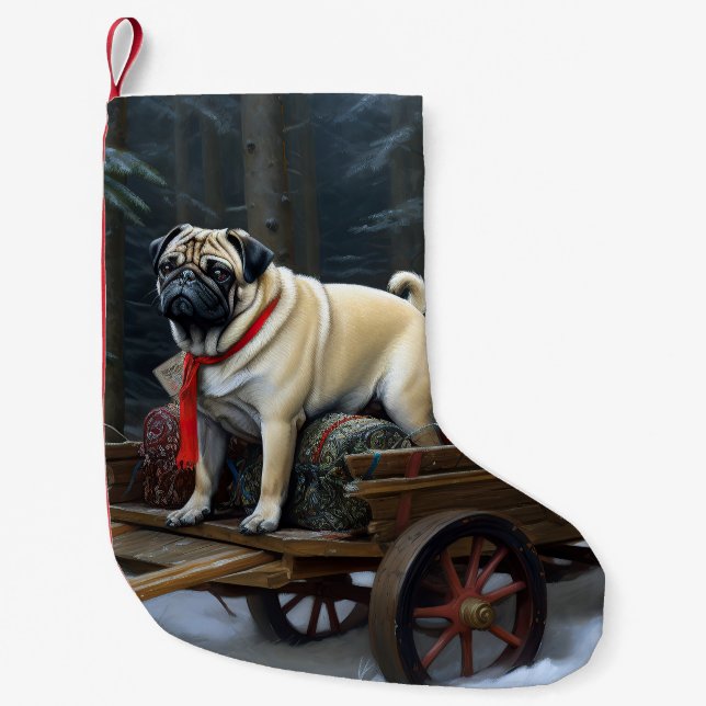 Pug Jul Festive Season Liten Julstrumpa (Framsidan)