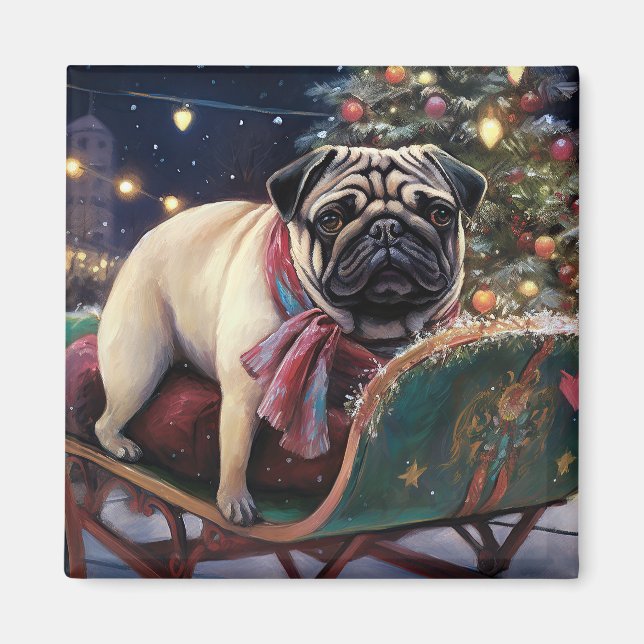 Pug Jul Festive Season Magnet (Framsidan)