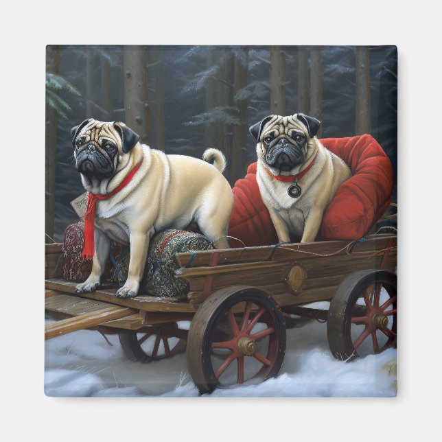 Pug Jul Festive Season Magnet (Framsidan)