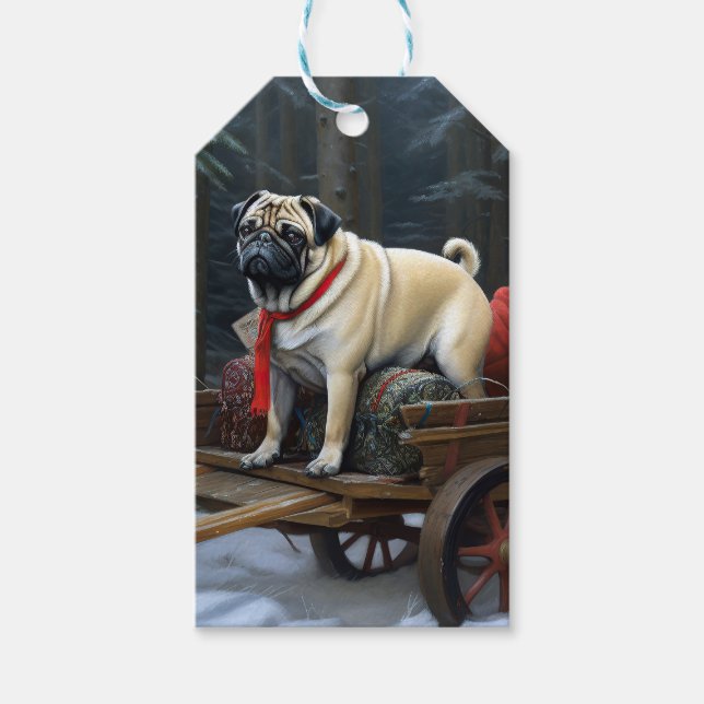 Pug Jul Festive Season Presentetikett (Framsidan)