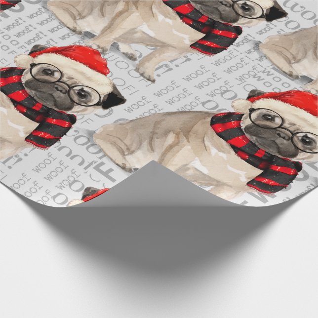 PUG-jul för Hund älskare Presentpapper (Hörn)