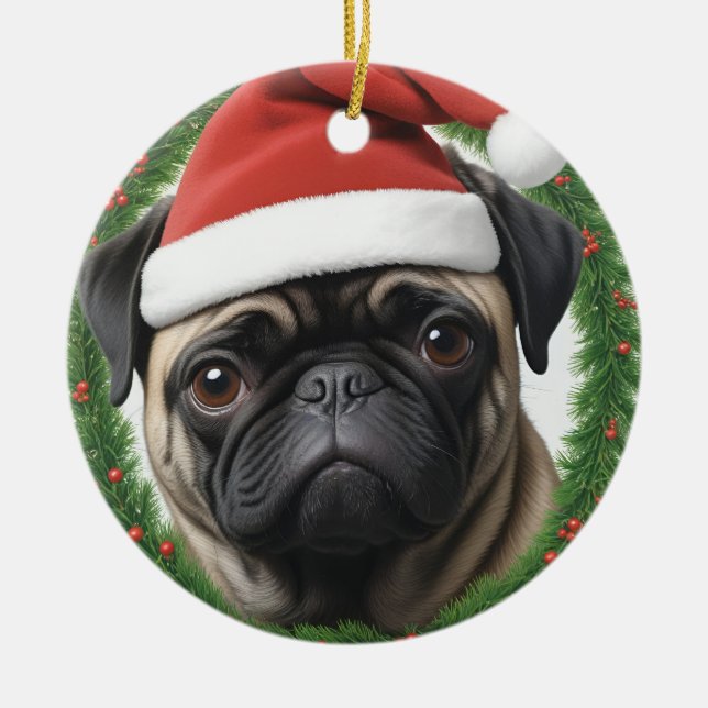 Pug-jul Julgransprydnad Keramik (Framsidan)
