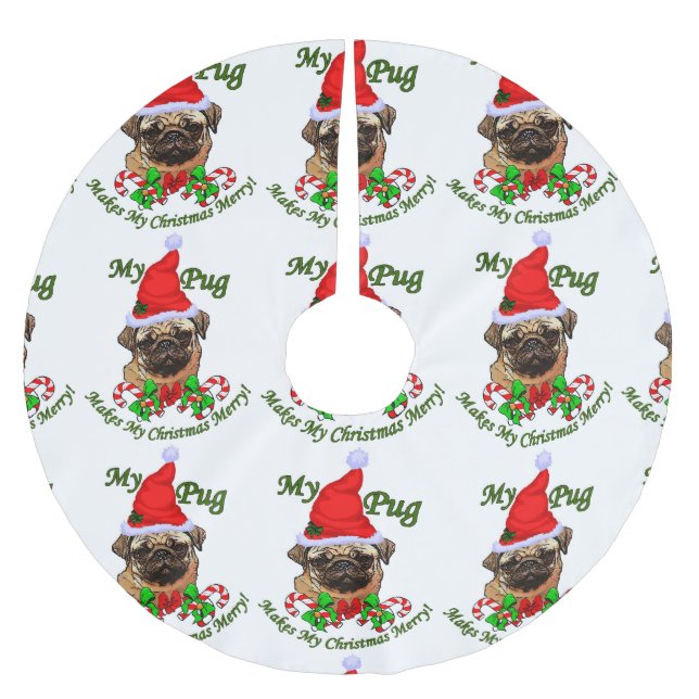 Pug jul Merry Julgransmatta Borstad Polyester (Framsidan)