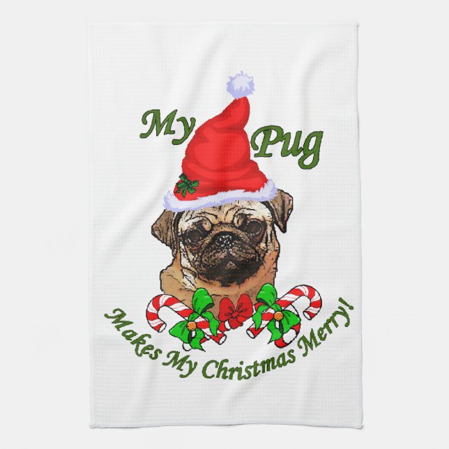 Pug jul Merry Kökshandduk (Vertikal)