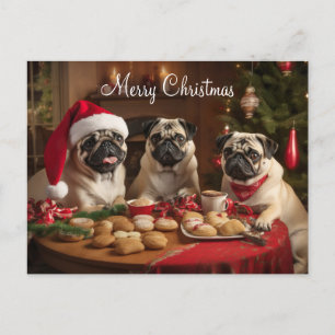 Pug jul party vykort