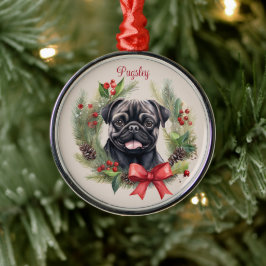 Pug jul Pet Memorial Hund aveln Julgransprydnad Metall