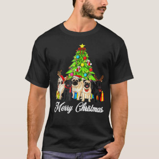 Pug Julafton Shirt Gift God jul Träd T