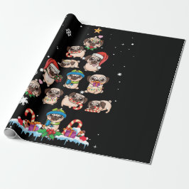 Pug Julgran Hund Santa Merry Pugmas Julafton Presentpapper