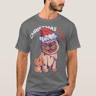 Pug Julgran Ljus SANTA Julafton Funny Pugmas T Shirt