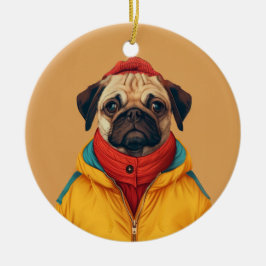 Pug Julgransprydnad Keramik