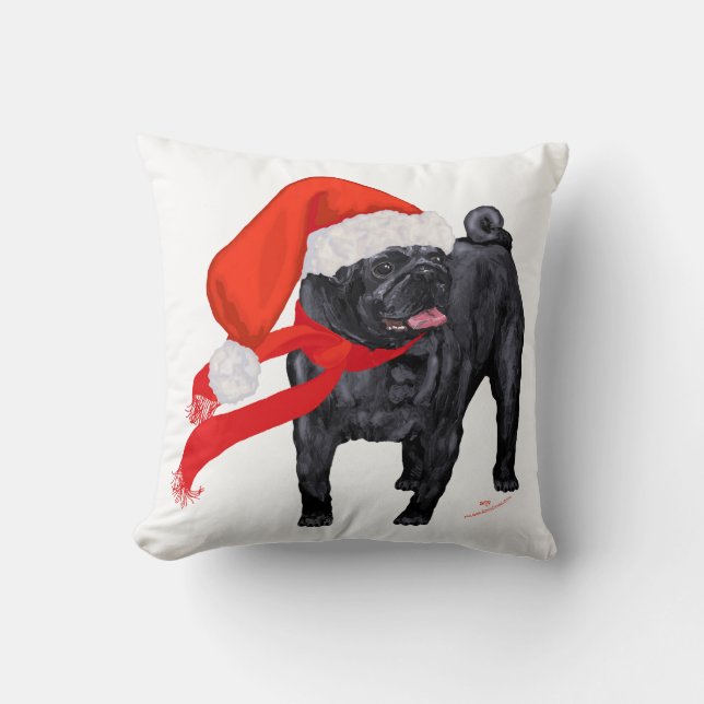 Pug Julhjälpare Kudde (Framsida)
