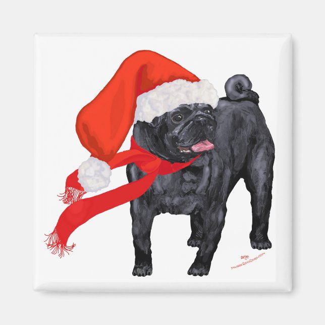 Pug Julhjälpare Magnet (Framsidan)