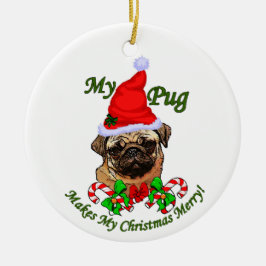 Pug-julklappar Ornament