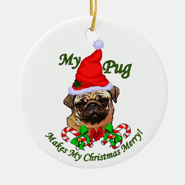 Pug-julklappar Ornament (Framsidan)