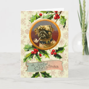 Pug julkort helgkort