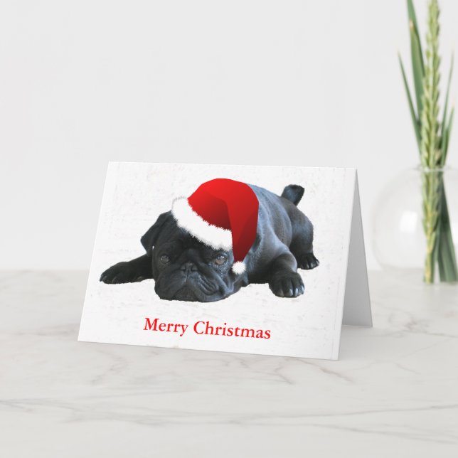 Pug julkort helgkort (Framsida)