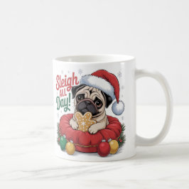 Pug julmugg – Kör släden hela dagen Holiday kaffe Kaffemugg