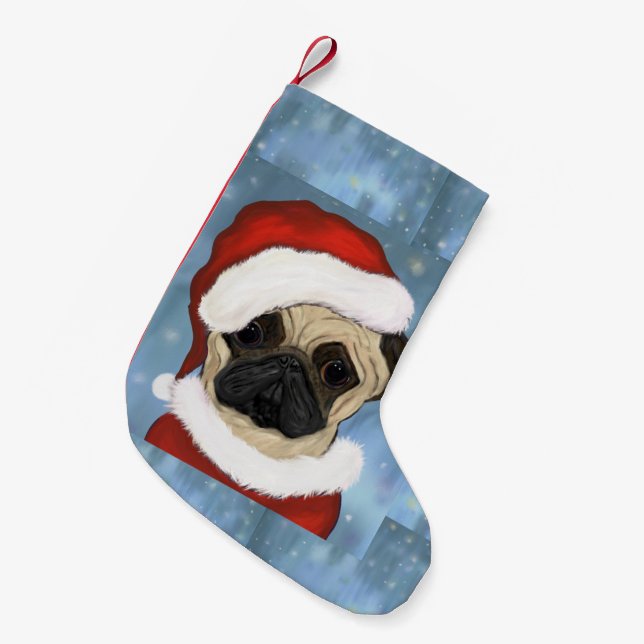 Pug Jultomte Liten Julstrumpa (Framsidan (Hängande))
