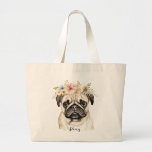 Pug Jumbo Tote Tygkasse