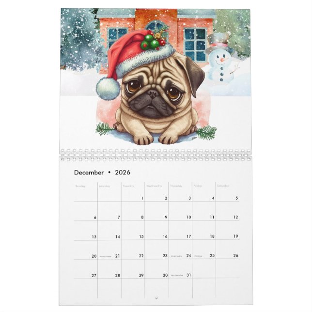Pug Kalender (Dec 2026)