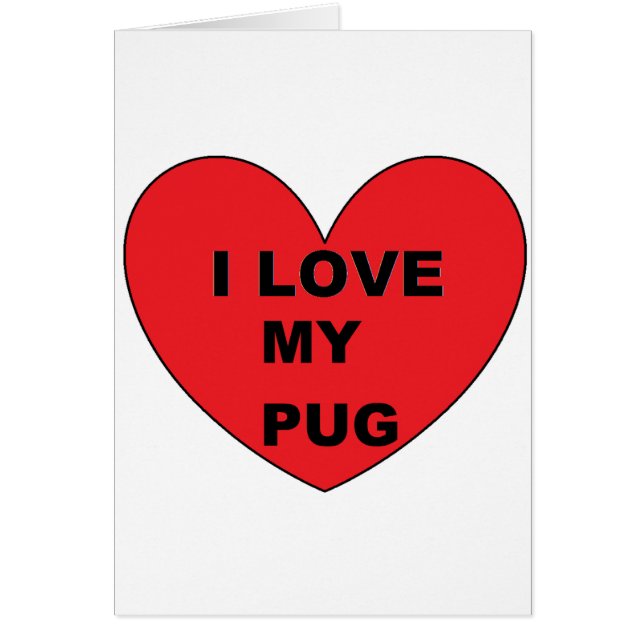 pug kärlek hälsningskort (Framsidan)