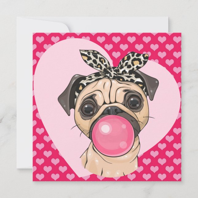 Pug kärlek julkort (Framsida)