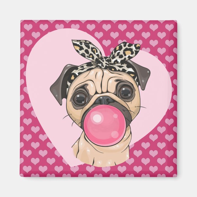 Pug Kärlek Magnet (Framsidan)