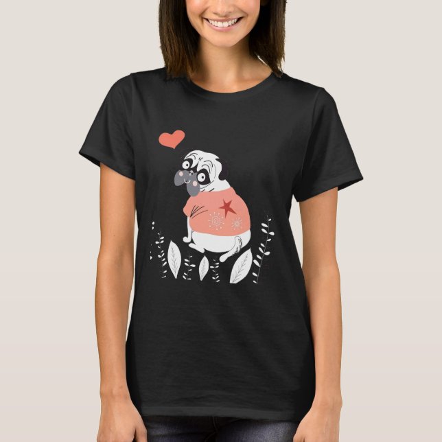 Pug kärlek tshirt Classic T-Shirt 193 (Framsida)