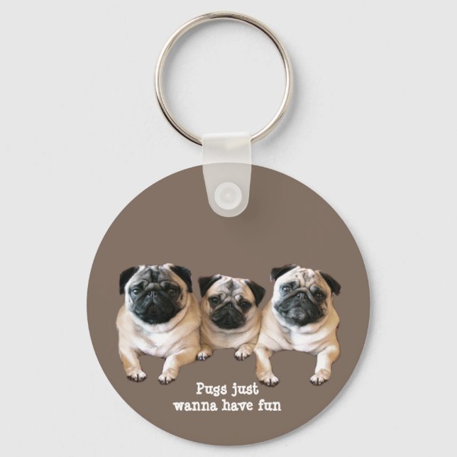Pug Keychain Nyckelring (Framsida)