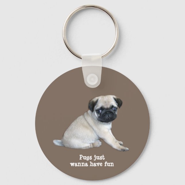 Pug Keychain Nyckelring (Framsida)