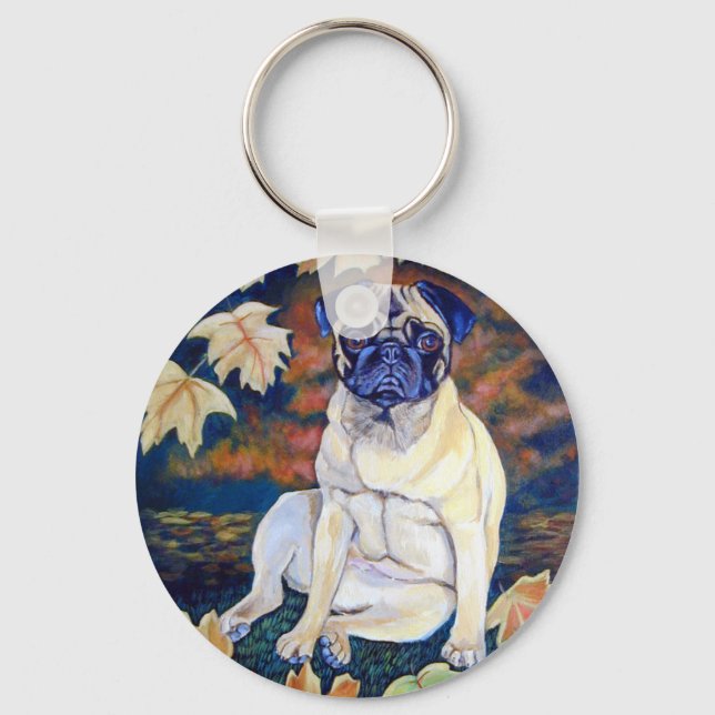 Pug Keychain Nyckelring (Framsida)