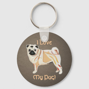 Pug Keychain Nyckelring