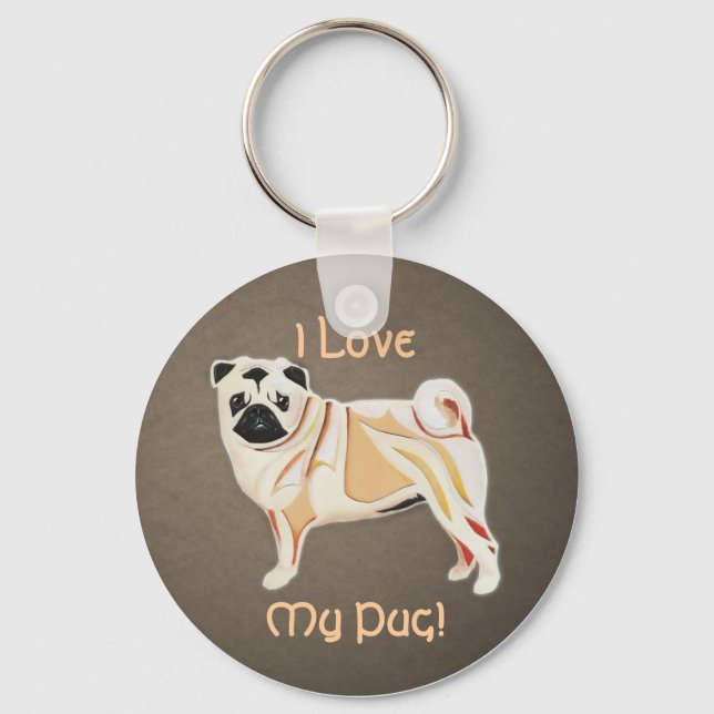 Pug Keychain Nyckelring (Framsida)
