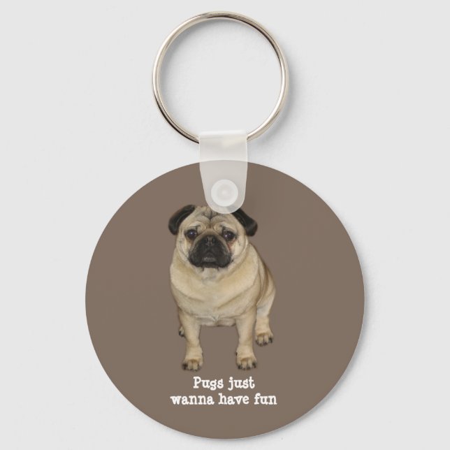 Pug Keychain Nyckelring (Framsida)