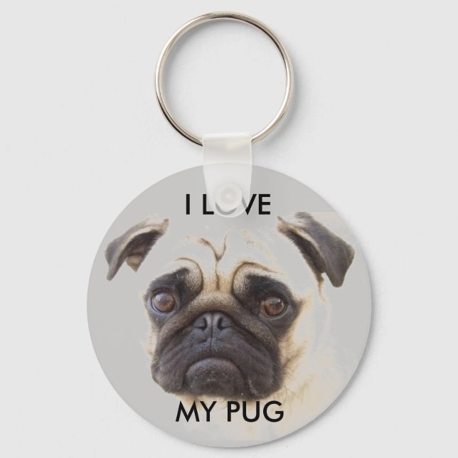 Pug Keychain Nyckelring (Framsida)