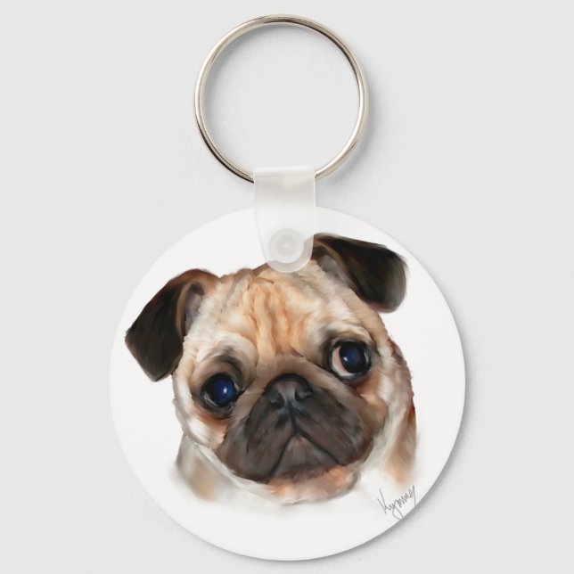 Pug Keychain Nyckelring (Framsida)